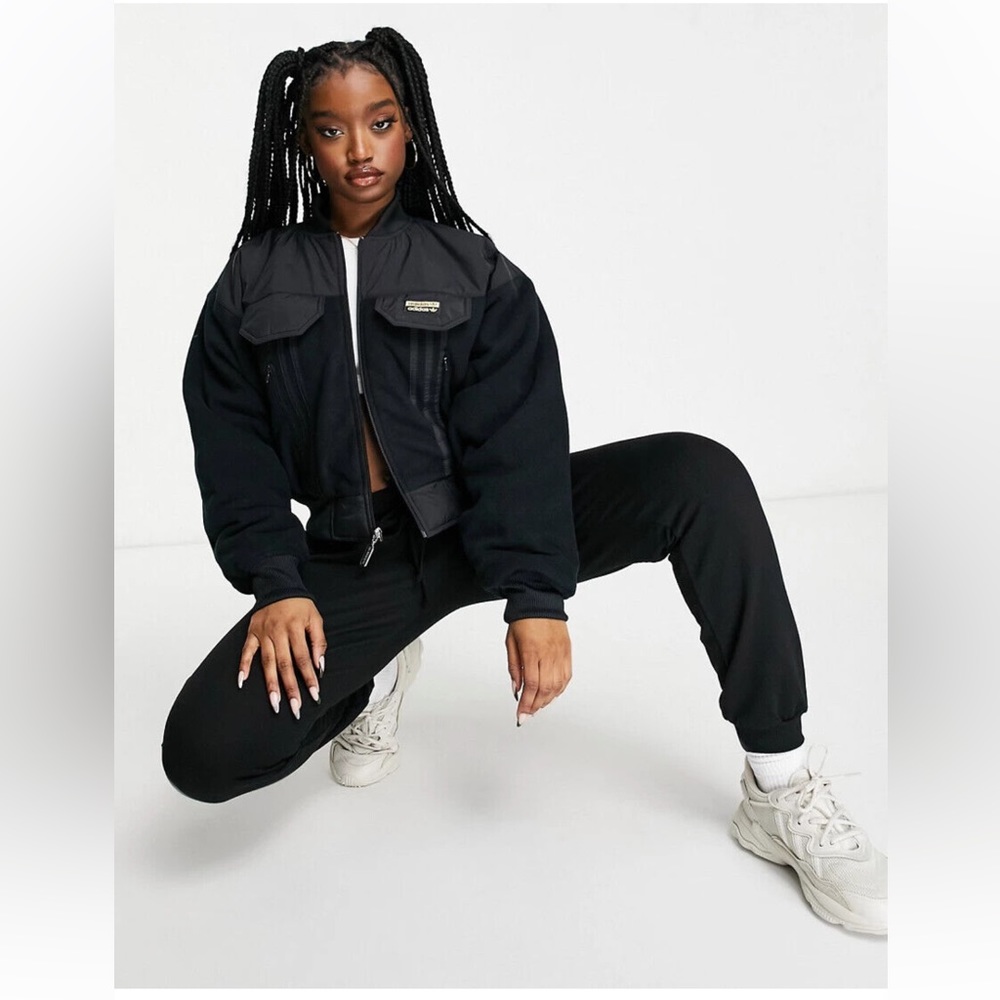 Adidas Black Warm Bomber Jacket M